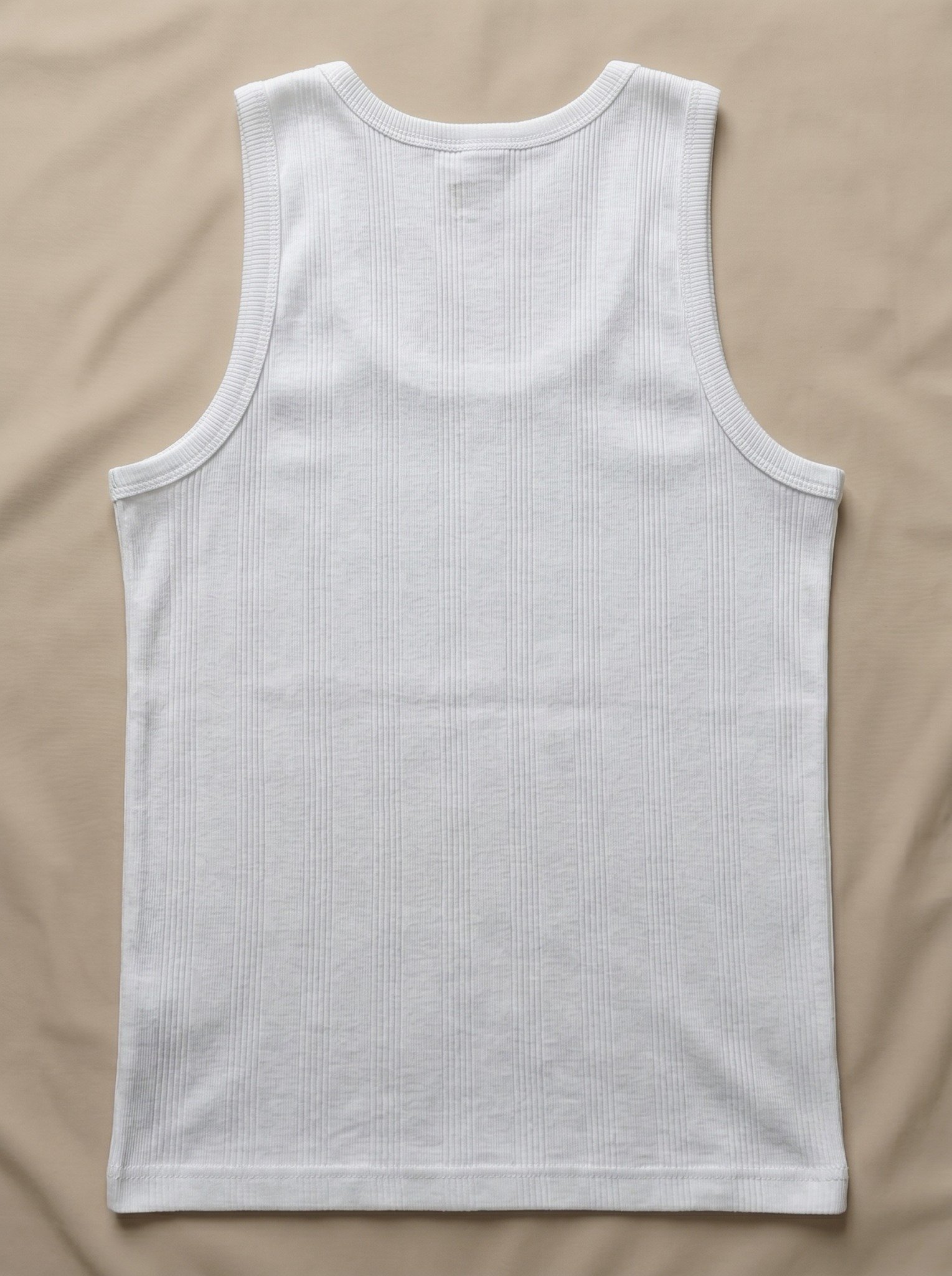 White RIB knit vest, back view